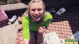 Publichandjobs - Raquel And Jessie Gives Hand Job To Lucky Bro Behind Dumpster