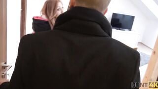 HUNT4K. Mistress becomes cuckold when his chick has sex into front of him