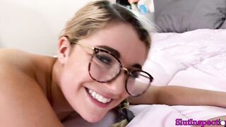 Blonde into Glasses Fucks My Hubby