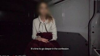 DEVIANTE - Anonymous Italian runaway 21yr mature college girl kicked out for sneaking out with her bf picked up by the mobile confession van for a hard rough screwed by mature dude offering cash for crazy nasty sex