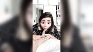 Best friends banged and sex tape it on camera with disney princess filter