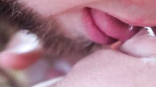 CLOSE UP SNATCH LICKING. Irresistible cunnilingus and strong female orgasm