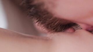 CLOSE UP CLITORIS LICKING. Noisy groaning female orgasm from big vagina eating