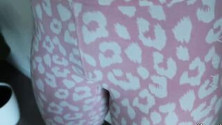 Cumming into her lingerie and yoga leggings after rubbing her tight vagina with my juicy dick