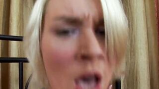 Beatris is a 18 who plays with a toy and a penis into her