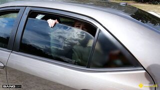 Roadside - Blonde goddess Harper Red Saved By Mechanics' Long Dick