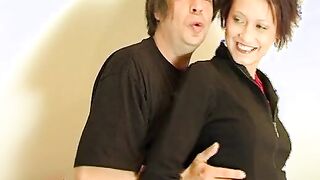 Funny 18 year old was really lusty to sit on the long penis at the casting