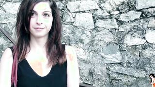 Slim 150cm tall bimbos banged! rough on a couch