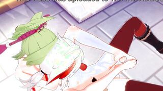 Genshin Impact Cartoon - Kazuha x Kuki Shinobu Devils Pedicure and Pounded with cummed - Japanese chinese Manga Hentai Game Porn