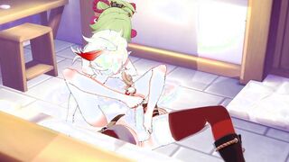 Genshin Impact Cartoon - Kazuha x Kuki Shinobu Devils Pedicure and Pounded with cummed - Japanese chinese Manga Hentai Game Porn