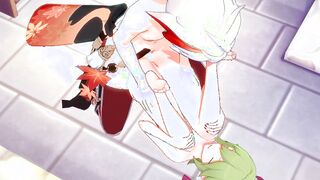 Genshin Impact Cartoon - Kazuha x Kuki Shinobu Devils Pedicure and Pounded with cummed - Japanese chinese Manga Hentai Game Porn
