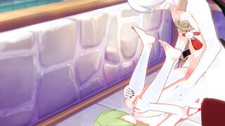 Genshin Impact Cartoon - Kazuha x Kuki Shinobu Devils Pedicure and Pounded with cummed - Japanese chinese Manga Hentai Game Porn