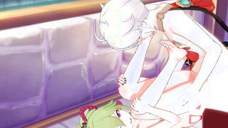 Genshin Impact Cartoon - Kazuha x Kuki Shinobu Devils Pedicure and Pounded with cummed - Japanese chinese Manga Hentai Game Porn