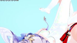 Genshin Impact Cartoon Yuri - Ganyu and Kequing Lesbo sex - Japanese chinese Manga Hentai Game Porn