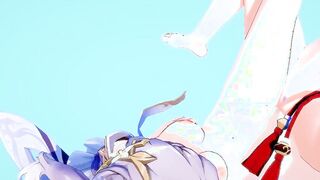Genshin Impact Cartoon Yuri - Ganyu and Kequing Lesbo sex - Japanese chinese Manga Hentai Game Porn