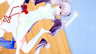 Genshin Impact Cartoon Yuri - Ganyu and Kequing Lesbo sex - Japanese chinese Manga Hentai Game Porn