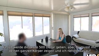 VIP4K. Blonde likes lenders idea to approve credit for snatch-nailing