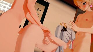 Genshin Impact Animated - Ayaka inside a 3Some with Childe and Aether - Japanese eastern Manga Animated Game Porn