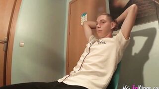He can't take it! Dude has to leave the room when he sees his mistress boned