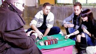 Small Barely Legal Aris Dark lost Bet and seduce to Hard Boned at Gamble
