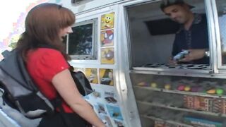 Beau Marie refreshes her mouth with ice cream before sex