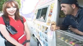 Beau Marie refreshes her mouth with ice cream before sex