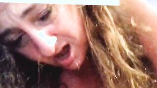 Older insatiable Submissive BBW bimbo DPs herself on the banging bench while Daddy sleeps