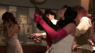 2 studs are getting down an crazy with 2 Goddess babes into pantyhose