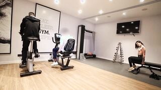 18 Yo Clara Mia teases two strangers into the gym and gets boned like never before!!!