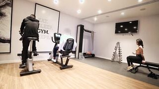 18 Yo Clara Mia teases two strangers into the gym and gets boned like never before!!!