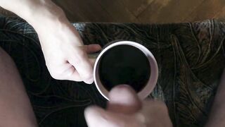 Coffee & Cream - Aimee Drinks a Cup of Joe with Cum Inside it after Sucking Off