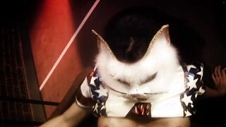 Naughty dark hair inside cat mask gets fuck into a dark alley