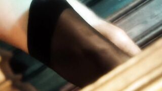 Filthy stud fucks a Bae Bae into a cat mask and tights