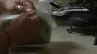 Stirring lesbians nibble on their long jugs before taking out their toys and ramming each other
