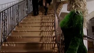 Beautiful girls share a cocky bro drilling them to contentment