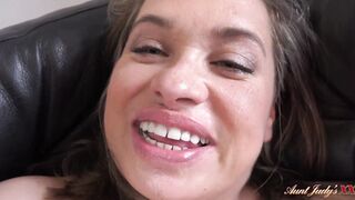 AuntJudysXXX - 41yo Big Titted Stepmom Olga Fucks her new Stepson (point of view)