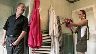Finding cheating mistress filled with mature dad's cum