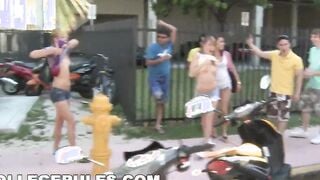 COLLEGE RULES - Young Students On Spring Break, Getting Nude Into Outdoors