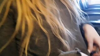 Head and masturbation into Air Plane
