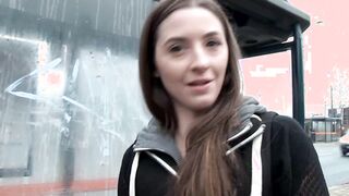 Sensual dark haired eighteen Cutie Leyla peeing public