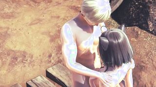 Anime Uncensored 3D - Kitty boobjob and plowed with cumshot - Japanese oriental Manga Cartoon Game Porn