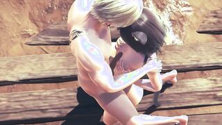 Anime Uncensored 3D - Kitty boobjob and plowed with cumshot - Japanese oriental Manga Cartoon Game Porn