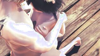 Anime Uncensored 3D - Kitty boobjob and plowed with cumshot - Japanese oriental Manga Cartoon Game Porn