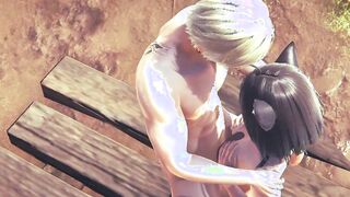 Anime Uncensored 3D - Kitty boobjob and plowed with cumshot - Japanese oriental Manga Cartoon Game Porn