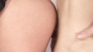 Curvy dark haired gets rough doggy style plowed on the sofa