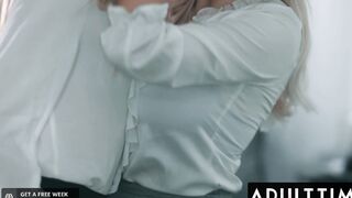 ADULT TIME - Mom Businesswoman 69s With Her Slender Blonde Intern At Work!