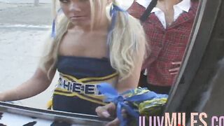 2 tiny breasts teenagers engaging into a Bae 3 way
