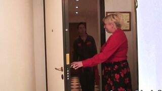 Huge titted old lady 3 way nailed