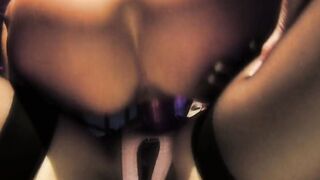 Salacious lesbo dames drill their pussies with dildos inside a close up shoot