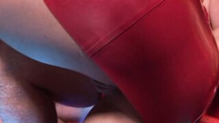 Dark Haired Bombshell spreads her legs apart and let her friend lick her cunt